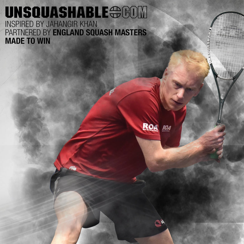 UNSQUASHABLE partner with England Squash Masters Peter Marshall squash player