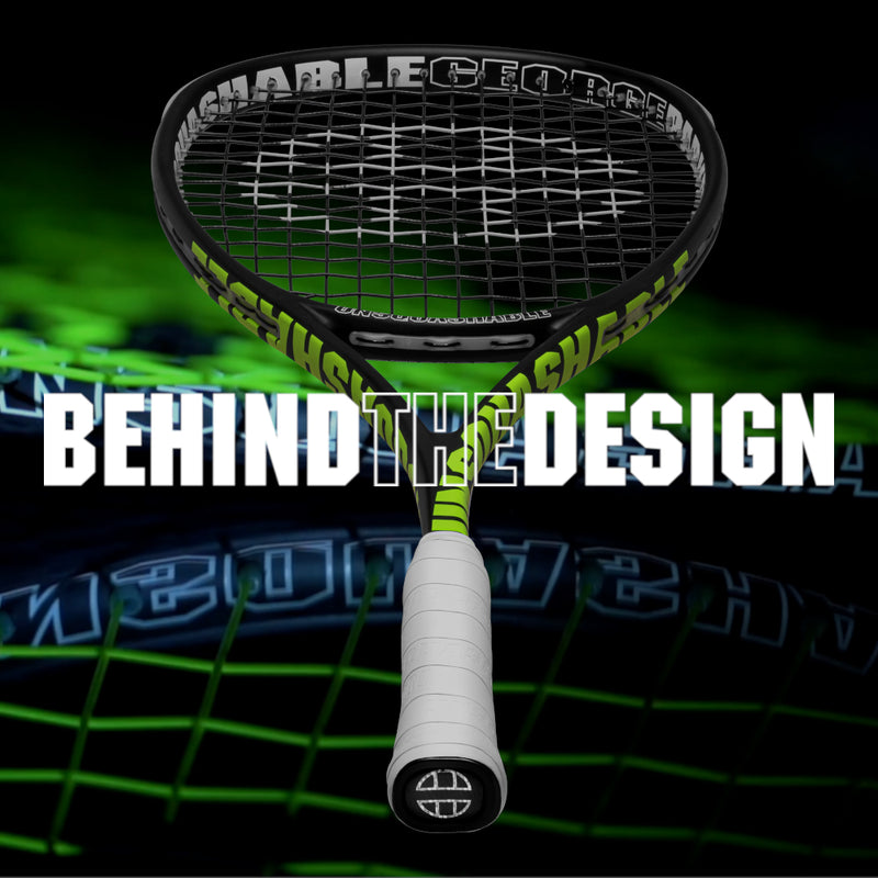 UNSQUASHABLE GEORGE PARKER AUTOGRAPH squash racket, designed & engineered to the personal specification of George Parker to offer Tour-Proven Control with increased levels of explosive power