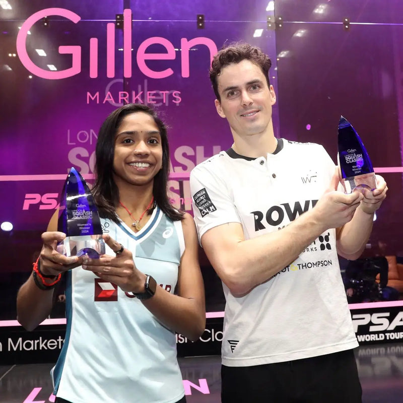 Paul Coll & Sivasangari Subramaniam crowned champions at the 2024 GillenMarkets London Squash Classic