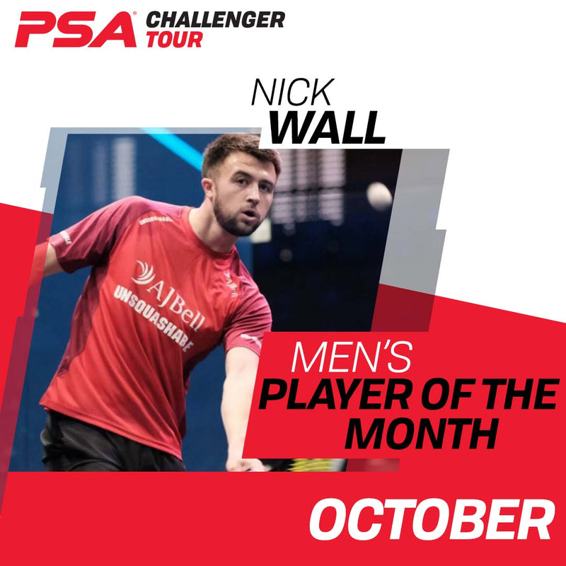 Nick Wall named PSA Challenger Tour Players of the Month for October