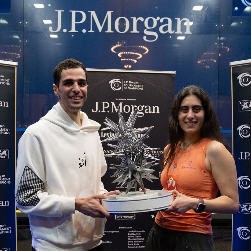 Ali Farag & Nor ElShirbini win 2024 J.P Morgan Tournament of Champions titles at Grand Central Station in New York USA