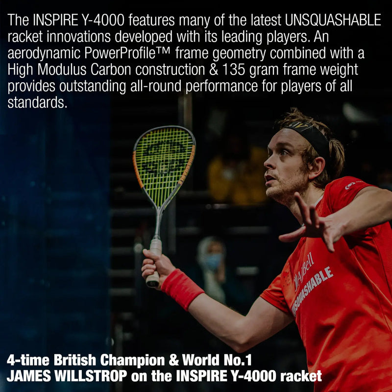 Unsquashable UNSQUASHABLE INSPIRE Y-4000 Squash Racket | UNSQUASHABLE – UNSQUASHABLE.COM