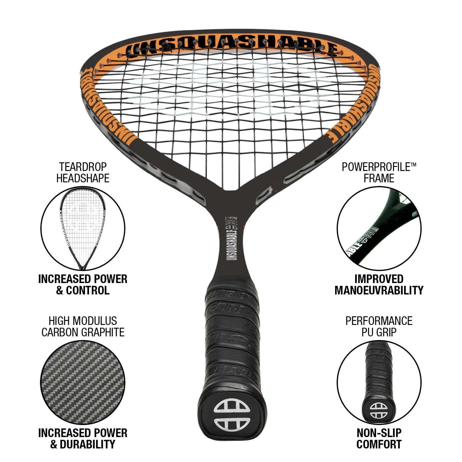 Unsquashable Racket Cover UNSQUASHABLE INSPIRE Y-4000 Squash Racket | UNSQUASHABLE – UNSQUASHABLE.COM
