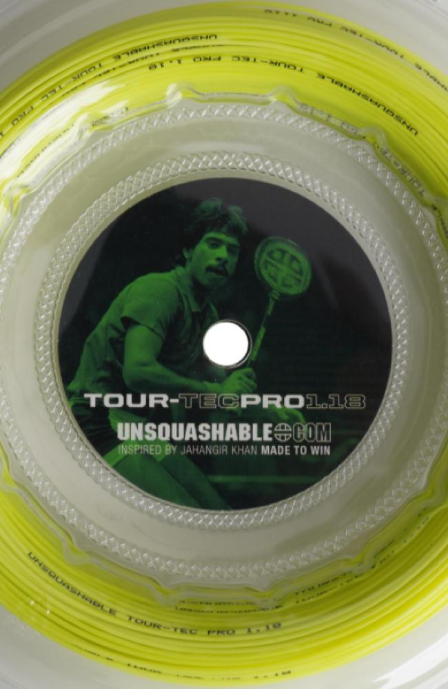 UNSQUASHABLE TOUR-TEC PRO 1.18 Squash String - Yellow - 100M Reel - SPECIAL OFFER