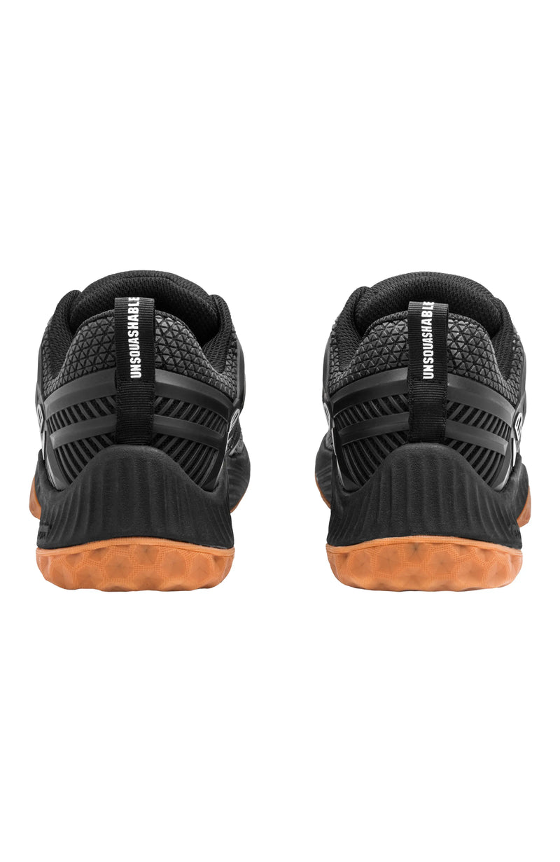 UNSQUASHABLE TOUR-TEC BLACK shoe - SIZE UK 10H - NON-MARKING BLACK OUTSOLE - OUTLET UNSQUASHABLE